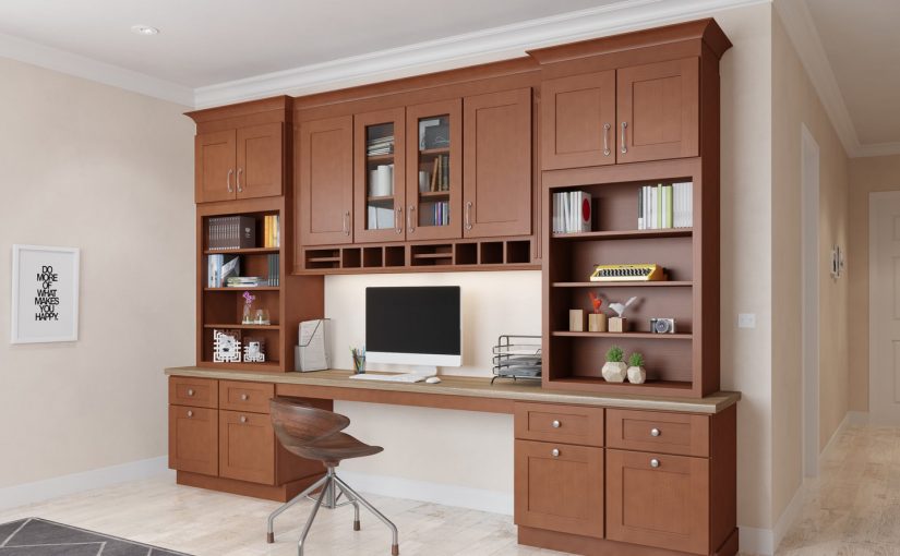 Midtown Walnut Shaker Home Office - Willow Lane Cabinetry