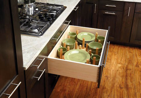 Drawer Peg System with Wood Pegs - Willow Lane Cabinetry
