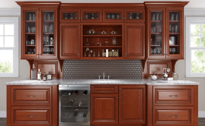 Roosevelt Mocha with Black Accent Bar Cabinets - Willow Lane Cabinetry